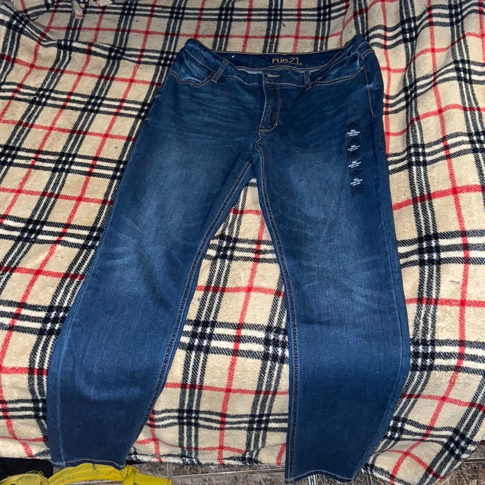 Light blue and dark blue never worn woman’s jeans